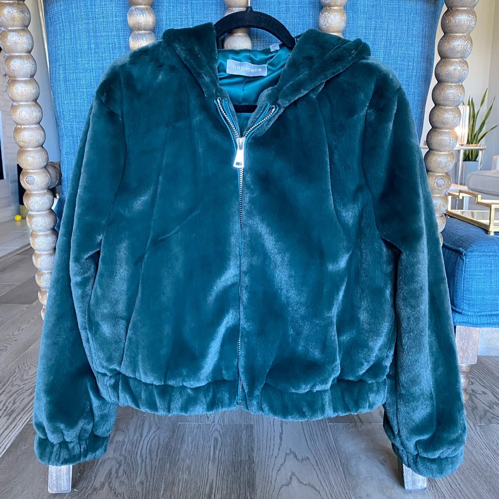 Bagatelle faux fur crop jacket w/hood